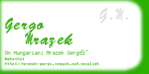 gergo mrazek business card